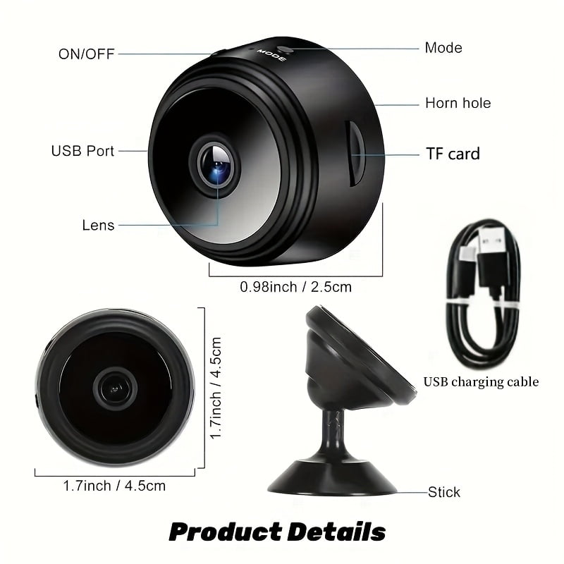A9 Wireless Security Camera 4Pack: 150° Rotation, Wide-Angle, Night Vision, 2.4GHz WiFi for Indoor/Outdoor Use, Home/Office/Pet/Baby Monitor, Durable