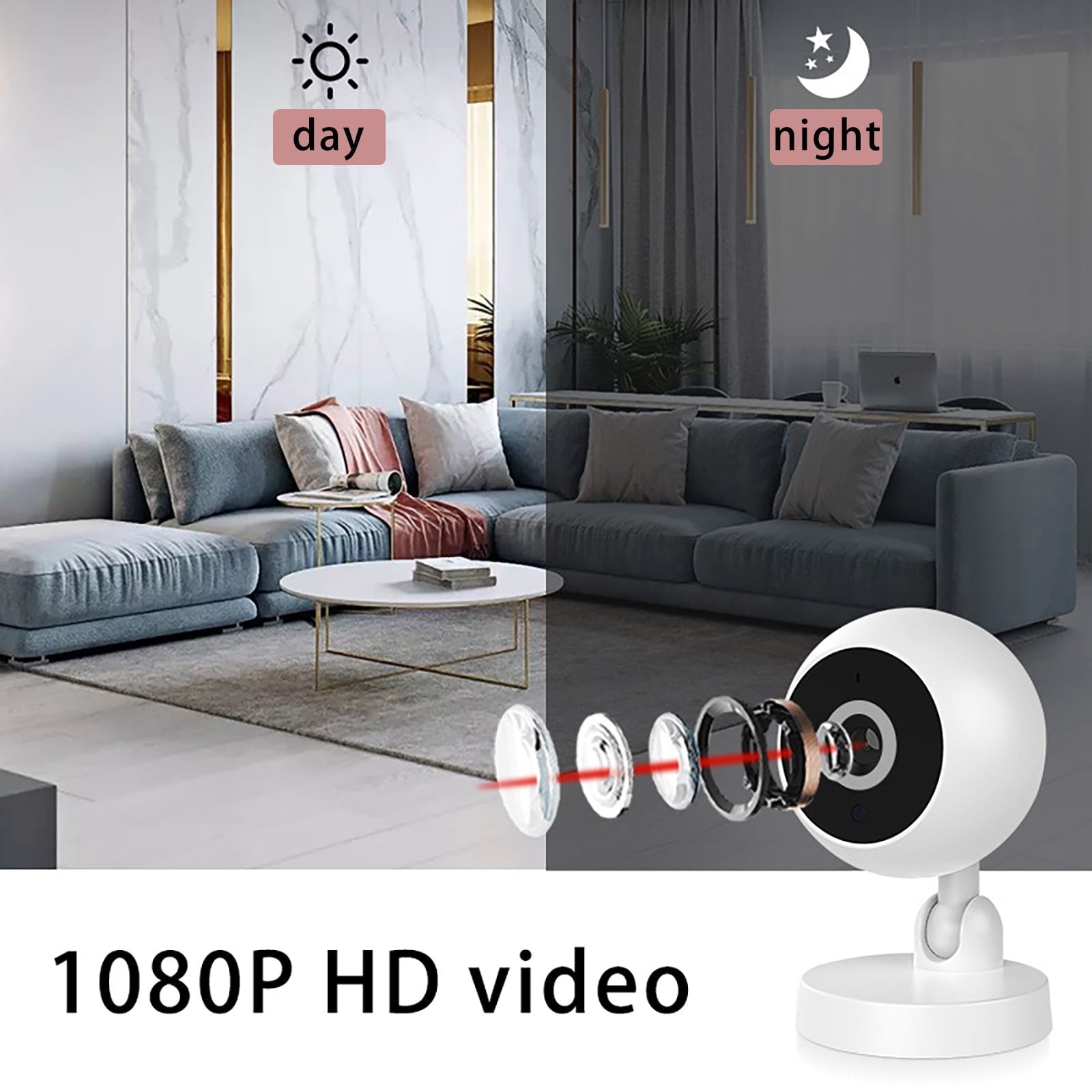 AZXY Security Cameras Wireless Wifi,Indoor Security Cameras,1080p Hd Home 360 Smart Camera,Surveillance Camera for Pet