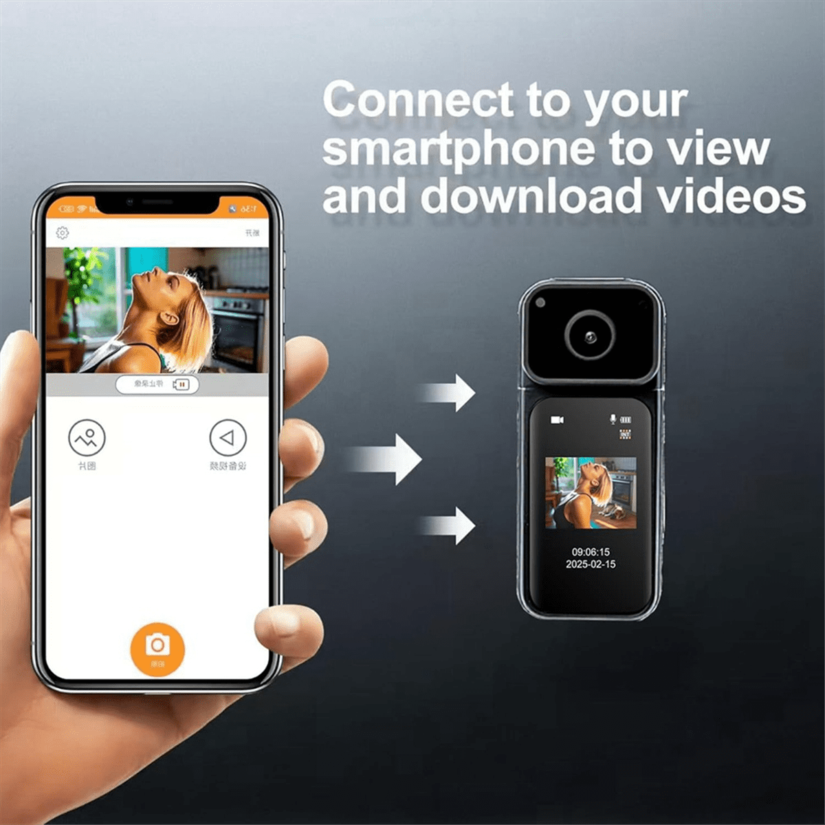 2.7K WiFi Mini Body Camera,64GB POV Camera with 180°Rotating Lens,Mini Sports Cam for Daily Recording Bike Cycling Pet