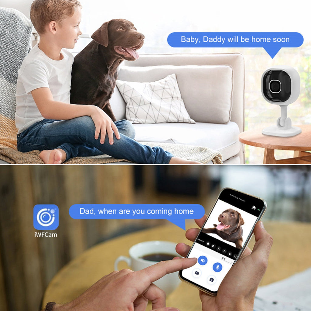 1080P Indoor Security MIni Camera for Baby Monitor, Home Security Camera, Pet Camera w/Motion Detection, 2-Way Audio Siren, Night Vision, Real Time Monitoring（Includes 64GB Memory Card)