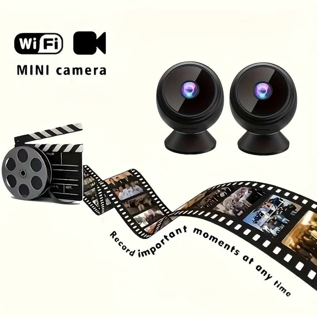 A9 Wireless Security Camera 4Pack: 150° Rotation, Wide-Angle, Night Vision, 2.4GHz WiFi for Indoor/Outdoor Use, Home/Office/Pet/Baby Monitor, Durable