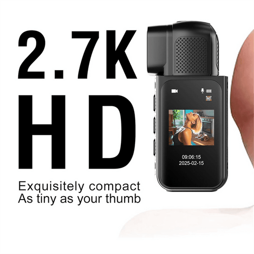 2.7K WiFi Mini Body Camera,64GB POV Camera with 180°Rotating Lens,Mini Sports Cam for Daily Recording Bike Cycling Pet